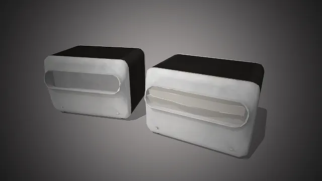 一套简约现代风格的商用纸巾盒3D模型