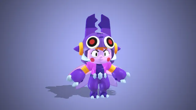 卡通角色  游戏模型  Q版男孩  紫色套装  蜜蜂飞行器