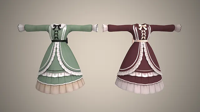 洛丽塔裙装  多层裙摆  蝴蝶结装饰  复古洋装  古典甜系