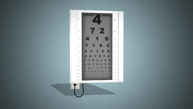 一个专业的视力表灯箱的3D模型