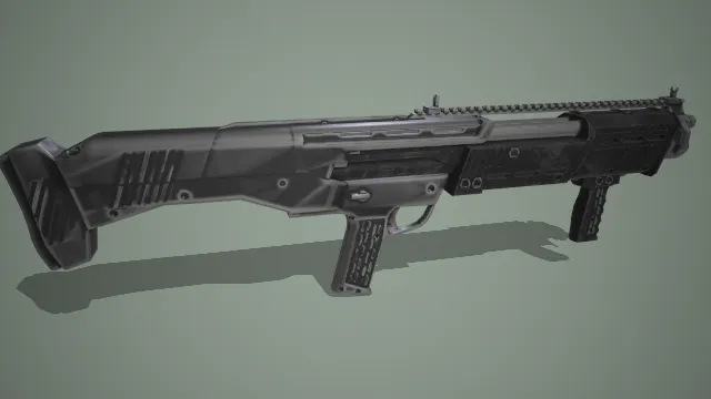 镂空战术枪械模型 战争 射击  武器 模型 pbr