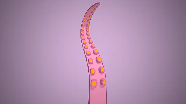 章鱼触手  粉色吸盘  克苏鲁元素  卡通渲染