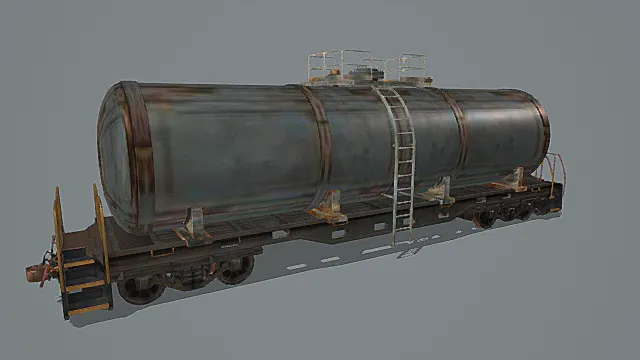 工业风油罐列车车厢3D模型