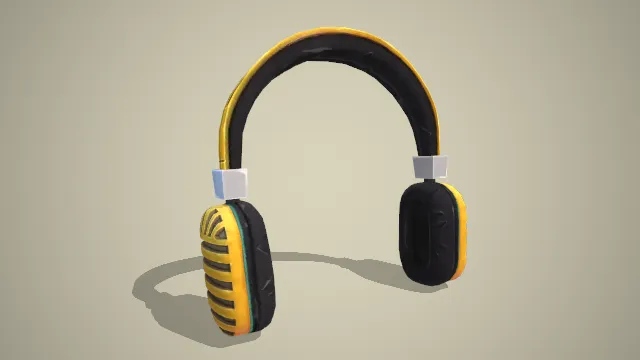 黄色耳机方形接收器