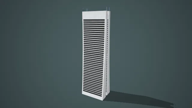 卡通现代高层写字楼单体 3D 模型 游戏城市建筑场景资产