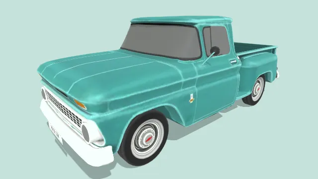 1963年雪佛兰C10皮卡低多边形汽车卡车货车