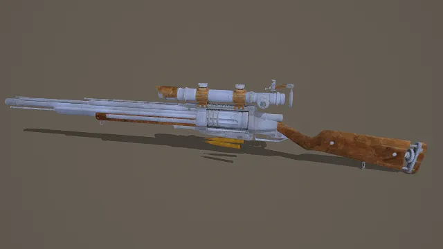 3D卡通风格狙击枪模型，创意设计（3D枪械、卡通风格、写实风，枪械设计主题）