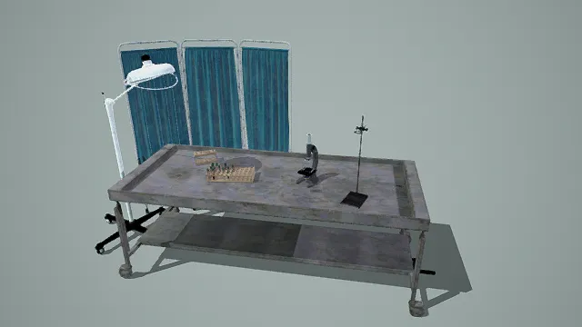 3D写实风尸检实验室场景模型，创意设计（3D场景、写实风格、科学主题，场景元素）