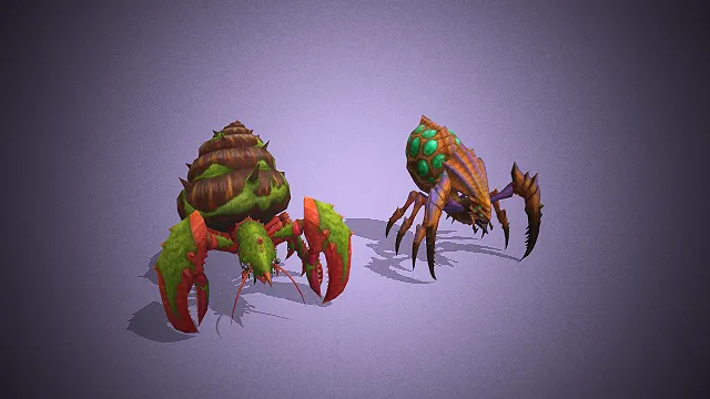 寄居蟹与蜘蛛形态  蛮荒虫群  巨钳锐爪  游戏模型