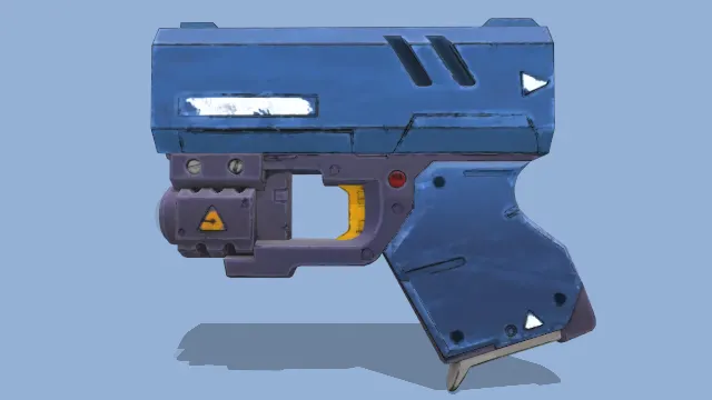 卡通风格化紧凑型枪械武器模型