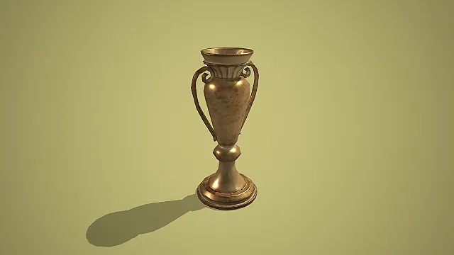 复古铜质双耳高脚花瓶装饰摆件