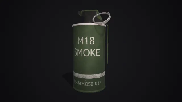 M18_Smoke_Grenade美国陆军M18型烟雾弹 单兵手雷3d模型