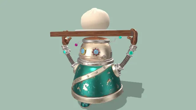 送餐机器人不会让你久等送包子食物动画