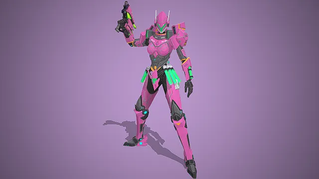 科幻风格  女性人形机甲  模块化装甲  未来战士