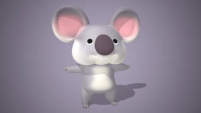 一个Q版风格的常见澳洲卡通动物3D考拉模型