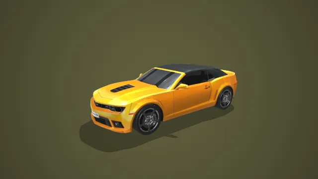 橙黑双色现代跑车带运动进气口造型写实模型