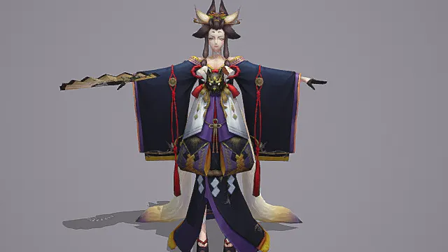 《阴阳师》玉藻前-烬夜韶阁 角色模型