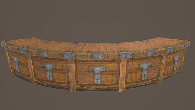 国风市井风格弧形货柜模型