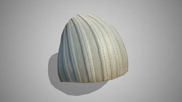 白色花纹针织帽子