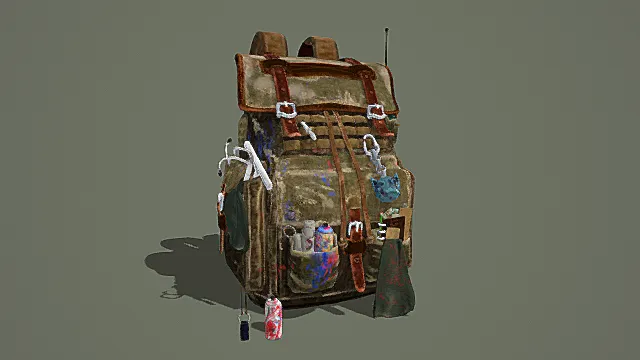 复古废土生存背包3D模型