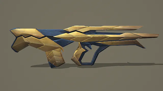 未来典藏风蓝金几何步枪3D模型