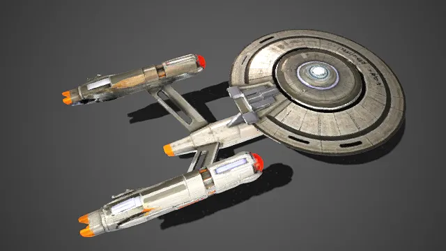 星际迷航  联邦星舰  碟形主船体  双引擎舱  科技感  工业与科幻  