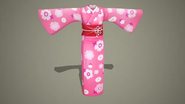 粉樱和服（花朵 宽袖 腰封 粉嫩）