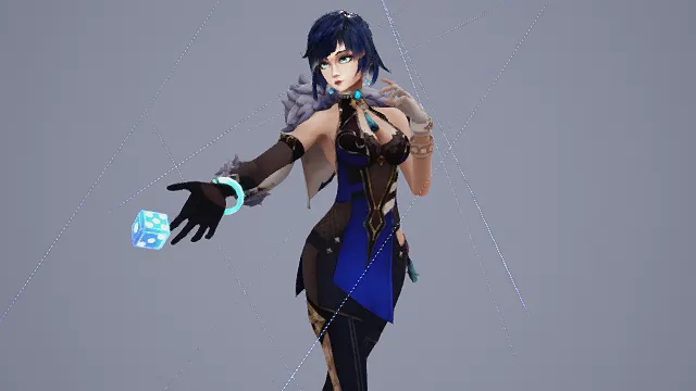 3D卡通风格奇幻女性角色模型，创意设计（3D角色、卡通风格、科幻奇幻风，角色设计主题）