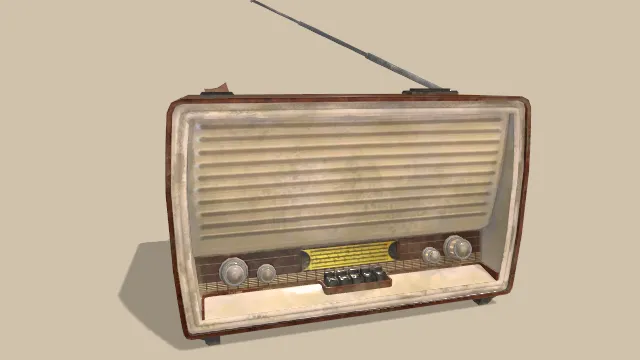 复古风格3D无线电收音机模型