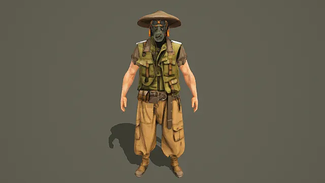 复古废土拾荒者角色3D模型