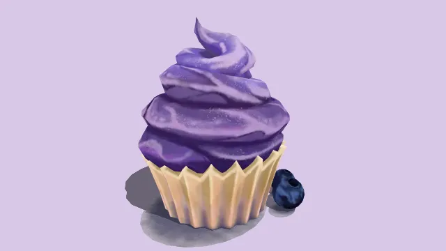 蓝莓纸杯蛋糕甜点烘焙水果食物