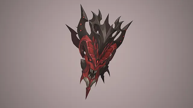 龙首护肩  红黑邪龙  猩红魔眼  游戏建模