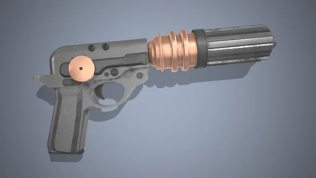 战术消音器  未来枪械  复古科幻  工业质感