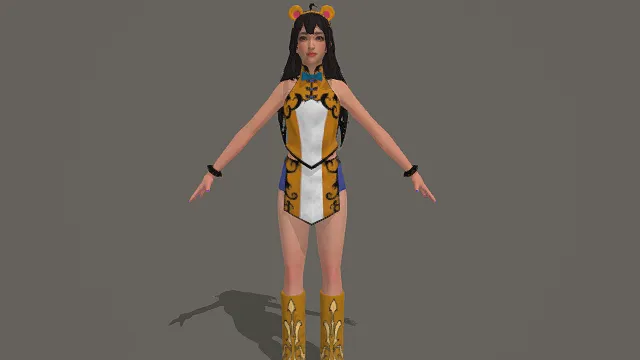 可爱国风混搭风女性角色模型