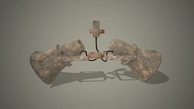 双喇叭扩音装置  末日废土道具  广播设备  写实