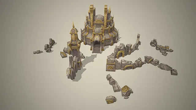 贵族城堡  场景建筑  做旧废墟  神庙遗迹