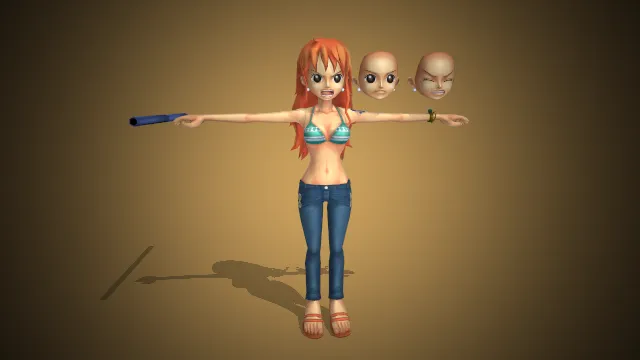 日漫《海贼王》及其衍生作品中的人物娜美的3d手办模型