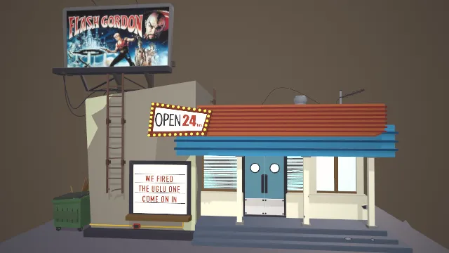 汉堡咖啡馆房屋建筑场景饭店