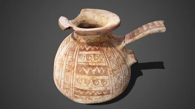 残损  复古  彩陶执壶  陶器残件  残缺美  历史  原始艺术