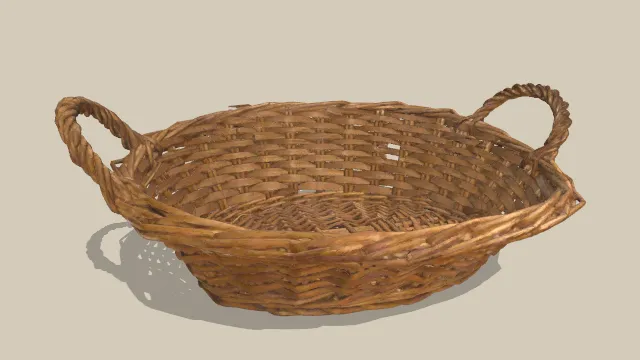 3D建模的柳条篮子