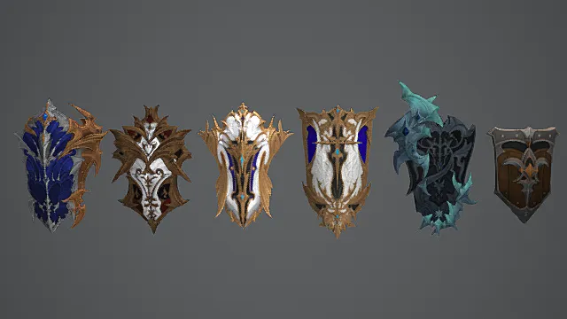 史诗级华丽纹饰盾牌套装模型