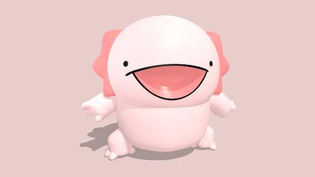 卡通风格凶猛的墨西哥钝口螈蝾螈玩具玩偶