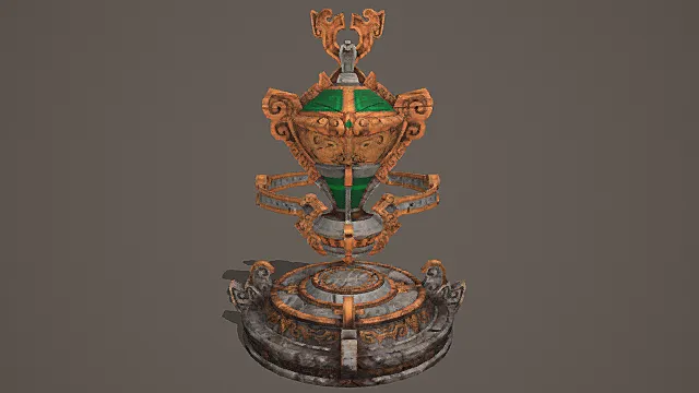 国风玄幻风格灵能宝鼎模型 