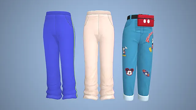 休闲阔腿卫裤  米奇联名  童趣软萌风  日常休闲款