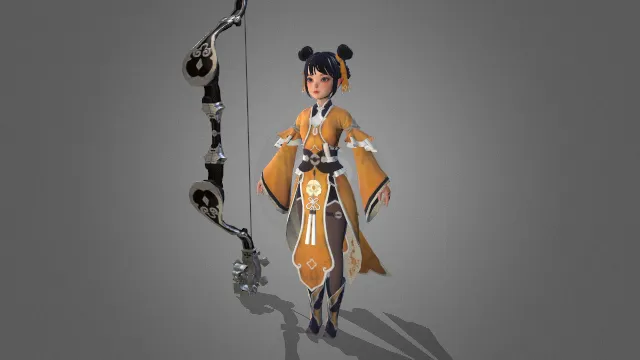 游戏模型 人物模型 中华道士 小师妹 游戏皮肤