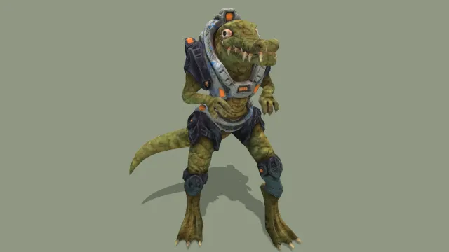 鳄鱼战士怪物角色模型动画