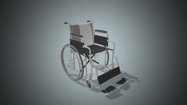 一台手动轮椅的3D模型