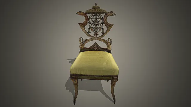 宫廷雕花凤凰椅模型