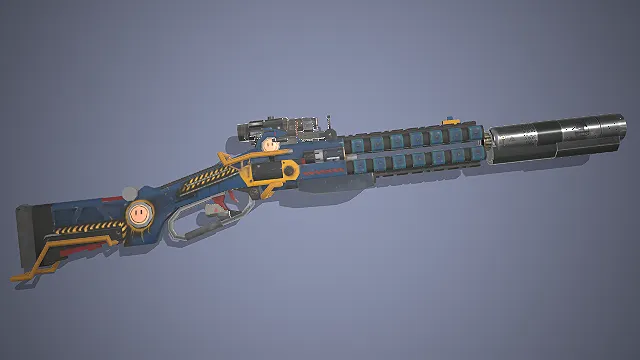 赛博朋克能量步枪  笑脸涂鸦  叛逆街头风  做旧金属