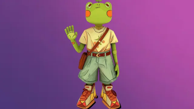 动物青蛙角色手绘纹理人物模型